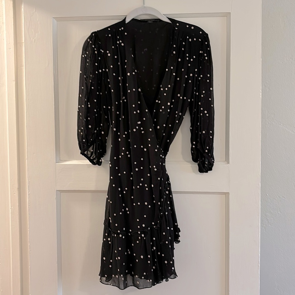 All Saints Embroidered Stars Wrap dress